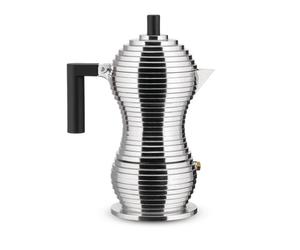 Alessi Pulcina Caffettiera aluminio manico nero 6 tazze Michele De Lucchi