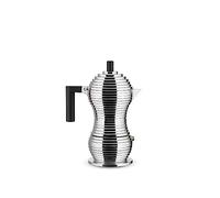 Alessi Pulcina MDL02/3 B - Caffettiera per Espresso di Design in Fusione d'Alluminio e PA, 3 Tazze, Nero