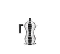Alessi Pulcina MDL02/3BFM - Caffettiera per Espresso di Design, Manico e Pomolo in PA, in Fusione di Alluminio per Piani a Induzione, 3 tazze, Nero