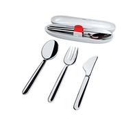 Alessi Food Set Di Posate Da Viaggio, Acciaio Inossidabile 18/10, Argento, 16.51 x 5 x 3.51 cm 120 grammi