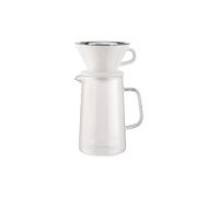 ALESSI Set da caffè 3 pz SLOW COFFEE vetro/bianco/acciaio inox trasparente