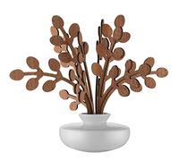 Alessi The Five Season MW64 1S W - Diffusore a Foglie per Ambiente in Porcellana, Foglie in Legno di Mogano, Bianco