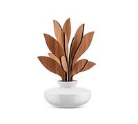 Alessi The Five Season MW64 2S W - Diffusore a Foglie per Ambiente in Porcellana, Foglie in Legno di Mogano, Bianco