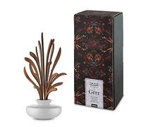 Alessi The Five Season MW64 4S W - Diffusore a Foglie per Ambiente in Porcellana, Foglie in Legno di Mogano, Bianco