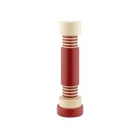 Alessi Twergi MP0215 1 - Macinasale, Pepe e Spezie, in Legno di Faggio, Corpo Cilindrico in Legno di Faggio Colorato con Finitura Opaca, Macina in Ceramica, Naturale e Rosso