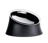 Alessi Wowl BM13/28, Ciotola per Cani di Design, Inclinata per Facilitare l'Alimentazione del Cane, Resina Termoplastica e Acciaio Inossidabile 18/10, 28 cm, Nero