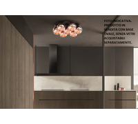 ALESSIA-3L N Lampada da soffitto 3 attacchi struttura nera ovale attacco E14 senza vetri