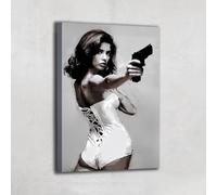 Alessio Cacciatore Quadro da donna Fatale Nero Bianco - Arte da parete Cinema - Stampa su tela moderna - Decorazione da parete Thriller - Tela pellicola nera - Idee Deco Office Design (40 x 30 cm)