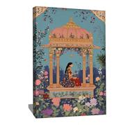 Alessio Cacciatore Quadro floreale moderno - Decorazione da parete indiana - Stampa su tela colorata - Quadro Xxl verticale orientale - Decorazione da parete atmosfera Zen - Tela spirituale (120 x 80