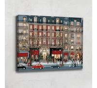 Alessio Cacciatore Quadro invernale moderno - Stampa su tela Città - Decorazione da parete Francaise - Tela Architettura Parigina - Arte murale urbana - Idee Deco Salon - Quadro Francia (120 x 80 cm)