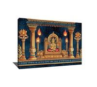 Alessio Cacciatore Quadro moderno Buddha - Decorazione murale spirituale - Stampa su tela con cornice Zen - Quadro meditazione - Decorazione murale religiosa - Tela contemporanea (40 x 30 cm)