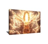 Alessio Cacciatore Quadro Spirituale Decorazione Murale Religiosa - Cornice Religiosa Cristiana - Quadro Paradiso - Stampa su tela con cornice Xxl - Idea Regalo Spiritualità (40 x 30 cm)