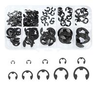 Alethron Anello di sicurezza, 120 pezzi, set di anelli elastici, 10 dimensioni, anelli di sicurezza, rondelle elastiche, anello di serraggio per alberi con scatola di plastica (1,5/2/3/4/5/6/7/8/9/10