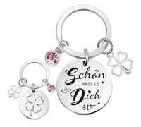 Alethron Bellissimo dass es Dich Gibt Geschenk Schlüsselanhänger Dankeschön Geschenk Glücksbringer Schlüsselanhänger Geburtstagsbringer für Frauen Freund Freundin Educather Schwister