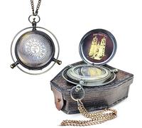 Aletiometro con bussola in ottone anticato, design unico con decorazione nautica, custodia in pelle, regalo di viaggio per gli amanti del cinema culto, regalo di Natale, ricordo del battesimo