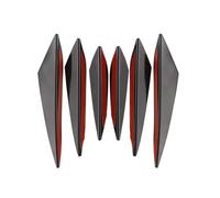 Aletta Laterale 4 Pezzi/6 Pezzi Decorazione Universale Per Paraurti Anteriore Diffusore Splitter Alette Spoiler Canard Mento Tuning Auto Decorazione Canard(6PC Black)