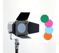 Aletta per Porta della Stalla con Griglia a Nido D'ape e 4 Filtri in Gel Colorato, Kit per Porta della Stalla a 4 ante Solidamente Compatibile con Riflettori Standard