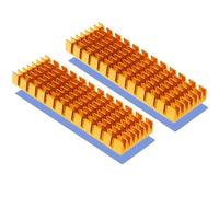 Alette di Raffreddamento in Alluminio per Alette di Raffreddamento M.2 SSD con Cuscinetto Termico in Silicone con foglio adesivo termoconduttivo per impedire la fuga CPU Circuito termica (2Pcs, oro)