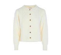 aleva Damen Vintage Geflochtene Warme Strickjacke Wollweiss Größe XL/XXL Maglione Cardigan, Bianco, Donna