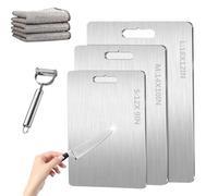 Alevae Tagliere, Taima Titanium Cutting Board, Acciaio Inox, Alevae My Steel, Tagliere bifacciale (L-45,7 x 30,5 cm)