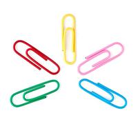 Alevar 100 Graffette Colorate, Fermagli in Acciaio Plastificato formato 33 mm n. 4, Clip Medie da ufficio, Colori assortiti