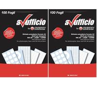 Alevar 10000 Etichette Adesive con Angoli Arrotondati, Formato 37x14 mm, 100 Etichette Bianche per Foglio, Confezione da 200 Fogli A4