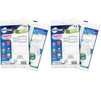 Alevar 120 Etichette Adesive Multiuso con Angoli Arrotondati, Formato 46x27 mm, 12 Etichette Bianche per Foglio, Confezione da 20 Fogli