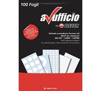 Alevar 1600 Etichette Adesive Senza Margini, Formato 105x37 mm, 16 Etichette Bianche per Foglio, Confezione da 100 Fogli A4