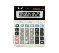 Alevar AVC Calcolatrice da Tavolo 12 Cifre con Ampio Display inclinato e Grandi Caratteri, Doppia Alimentazione a Energia Solare e Batteria, Formato 152x197x38 mm, Colore Bianco, Confezione da 1 Pezzo