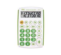 Alevar AVC Calcolatrice Tascabile 8 Cifre con Tasti in Gomma, Formato 62x97x11 mm, Colore Verde, Confezione da 1 Pezzo