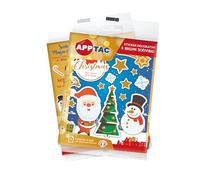 Alevar Confezione da 3 Fogli Etichette Adesive Natalizie Assortite, 6 Bollini Tag Scrivibili e 30 Stickers Chiudipacco, Totale 36 Pezzi