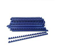Alevar Dorsi in Plastica a Spirale per Rilegatura, 21 Anelli Diametro 10 mm, Formato A4, Capacità da 41 a 55 Fogli, Colore Blu, Confezione da 100 Pezzi
