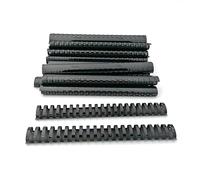 Alevar Dorsi in Plastica a Spirale per Rilegatura, 21 Anelli Diametro 32 mm, Formato A4, Capacità da 241 a 280 Fogli, Colore Nero, Confezione da 50 Pezzi