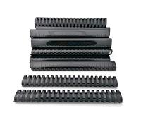 Alevar Dorsi in Plastica a Spirale per Rilegatura, 21 Anelli Diametro 38 mm, Formato A4, Capacità da 281 a 340 Fogli, Colore Nero, Confezione da 50 Pezzi