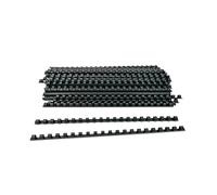 Alevar Dorsi in Plastica a Spirale per Rilegatura, 21 Anelli Diametro 8 mm, Formato A4, Capacità da 21 a 40 Fogli, Colore Nero, Confezione da 100 Pezzi