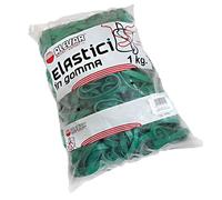 Alevar Elastici a Fettuccia in Gomma, Diametro 120 mm, Spessore 8x1,5 mm, Colore Verde, Confezione in Busta da 1 kg
