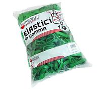 Alevar Elastici a Fettuccia in Gomma, Diametro 150 mm, Spessore 8x1,5 mm, Colore Verde, Confezione in Busta da 1 kg
