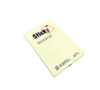 Alevar Sticky Blocchetto 100 Foglietti Adesivi Riposizionabili a Quadretti Formato 100x150 mm, Colore Giallo