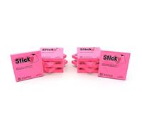 Alevar Sticky Blocchetto 100 Foglietti Adesivi Riposizionabili Formato 75x75 mm, Colore Neon Rosa, Confezione da 12 Pezzi