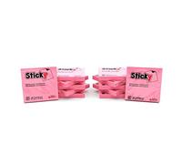 Alevar Sticky Blocchetto 100 Foglietti Adesivi Riposizionabili Formato 75x75 mm, Colore Rosa, Confezione da 12 Pezzi