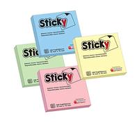 Alevar Sticky Blocchetto 100 Foglietti Adesivi Riposizionabili Formato 75x75 mm, Colore Verde, Confezione da 12 Pezzi