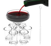ALEVMOOM Dispenser e supporto per bicchieri da vino (6 pezzi) per il riempimento di liquidi per cocktail e liquori nei bar - Strumento per il riempimento dei bicchieri con pennello