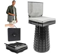 ALEVMOOM Sgabello pieghevole migliorato con schienale e cuscino, sedile telescopico portatile con borsa per il trasporto, sgabello pieghevole quadrato Heavy Duty per campeggio, pesca, portata massima