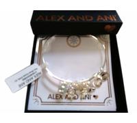 ALEX AND ANI Donna Nave Ruota Grappolo Ciondolo Bracciale Rigido, Argento Lucido