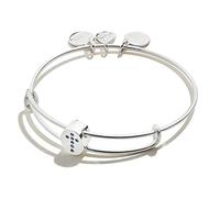 Alex and Ani Path of Symbols - Braccialetto espandibile da donna, con ciondolo a forma di croce, finitura in argento lucido, da 5 a 8,9 cm, taglia unica