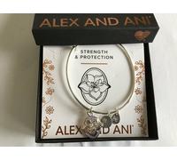 Alex and Ani Wildflower Bracciale Rigido Argento Lucido Nuovo Con Tag Scatola E