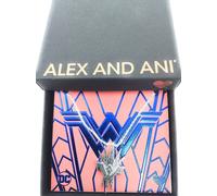 Alex And Ani Wonder Woman Punta Collana 26 " Argento Lucido Nuovo Tag Card