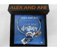 Alex E Ani CREA IL TUO DESTINO Bracciale Bangle Finitura Argento Lucido NWTBC