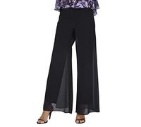 Alex Evenings Pantaloni da Donna a Gamba Dritta (Petite Regular Taglie Forti), Sovrapposizione Nera, XL (Petite)