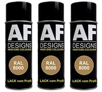 Alex Flittner Designs 3 x RAL vernice spray per auto vernice colorata vernice spray RAL 8000 verde marrone lucido